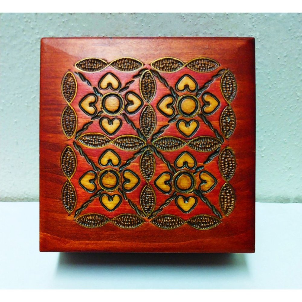 Vintage Tatra Wood Inlay Polish Jewelry Trinket Box